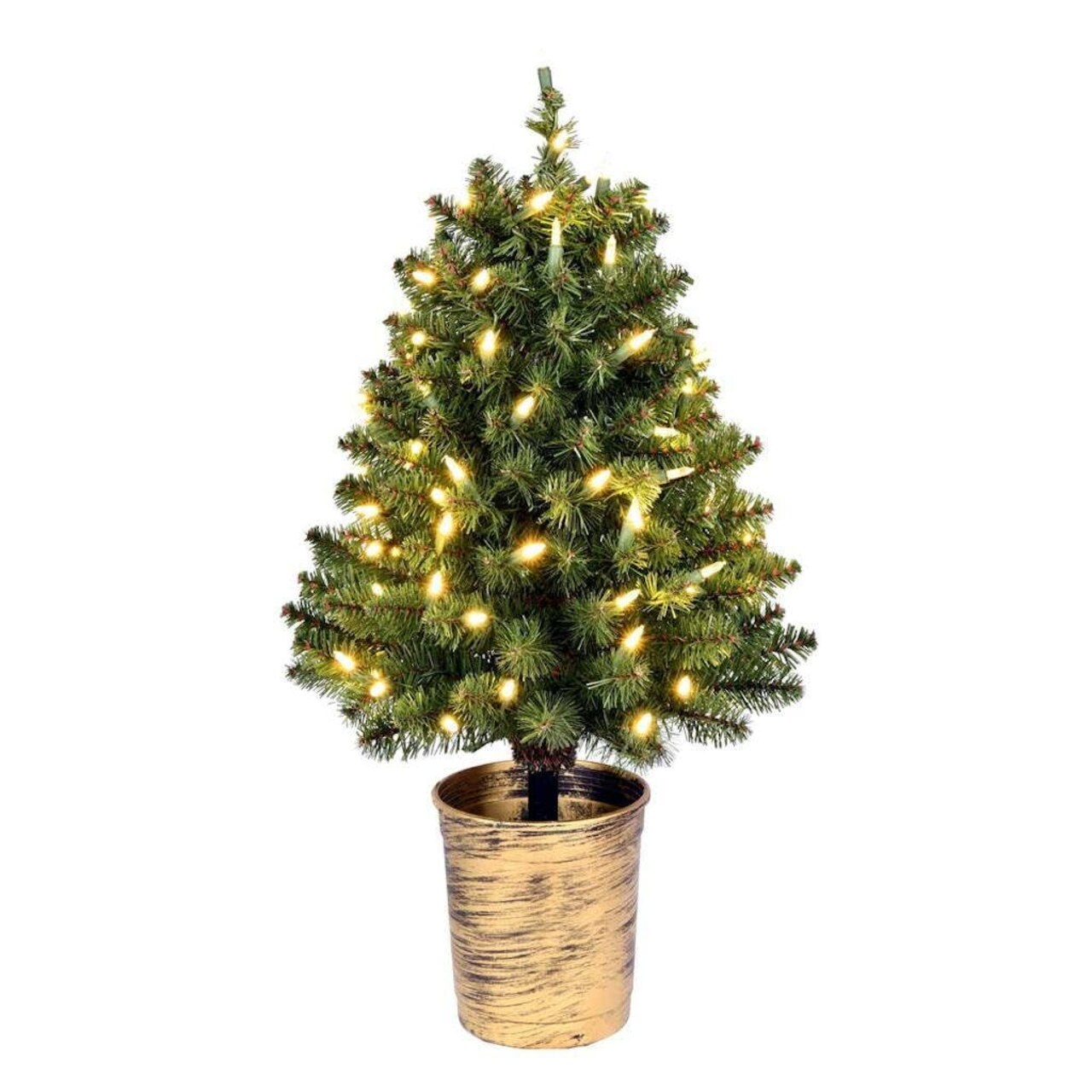 Vickerman 26" Potted Tifton Cone Topiary Artificial Christmas Tree Warm White Dura-lit LED Lights